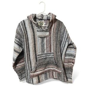 Baja Hoodie / Mexican Baja Pullover – Multicolor Woven – Unisex